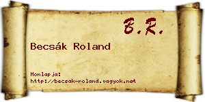 Becsák Roland névjegykártya